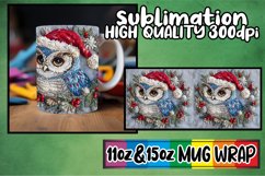 Festive Winter Owl Wrap for 11oz 15oz Mug Embroidered Product Image 1