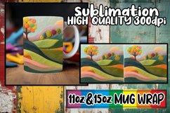 Spring Landscape 3D Embroidery Mug Design - 15oz 11oz Product Image 1