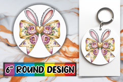 Radiant Keychain Round Style PNG, Easter Bow Product Image 1