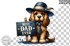 Best Dad Ever Sublimation - Father's Day Dog Clipart PNG Product Image 1