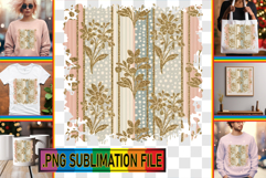 Sweet TSHIRT Art PNG, Gold Flower Product Image 1
