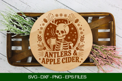 Antlers and apple cider Cutting Board SVG Product Image 1
