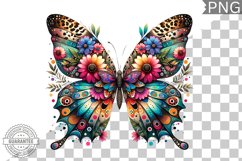 Vibrant Floral Butterfly Sublimation - Clipart PNG Design Product Image 1