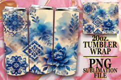 BLISSFUL DAYS 20oz TUMBLER WRAP, Watercolor Pattern Product Image 1