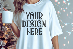 White Comfort Colors 1717 Christmas Mockup, CC 1717 Product Image 1