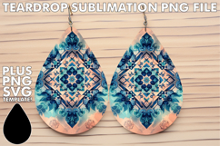 Lovely Teardrop Earrings Magic PNG, Watercolor Pattern Product Image 1