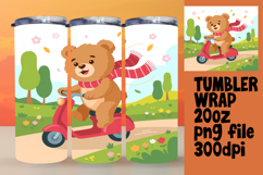 CUSTOM 20oz Tumbler Artwork for DIY Projects , Cute Bear Product Image 1