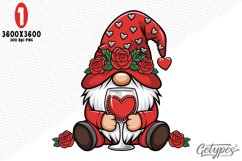 Valentine Gnome Sublimation Clipart - High Quality Design Product Image 4