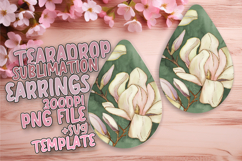Lovely Teardrop Earrings Design Template , Flower Pattern Product Image 1
