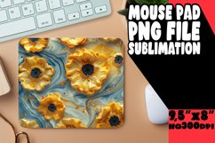 Sublimation Mouse Pad Marble Flower 3D Design Product Image 1