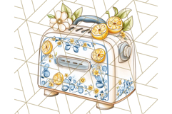 Mediterranean Cottagecore Kitchen PNG Clipart with Lemons Product Image 3
