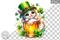 St. Patrick&#039;s day Cat - Clipart Sublimation PNG Product Image 1