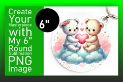 Lovely Round Design Coaster Artwork , Valentine Bear Product Image 1