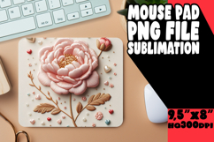 CHEERFUL MOUSE PAD SUBLIMATION PNG, 3D Flower Product Image 1