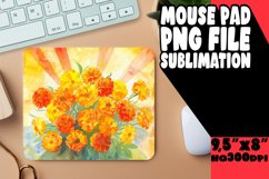 Colorful Flower Pattern Mouse Pad Design PNG Product Image 1