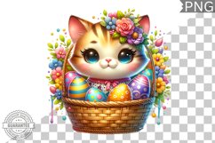 Easter Cat Sublimation - Easter Clipart PNG Design Product Image 1