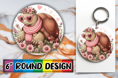 Timeless Keychain Circle PNG, Turtle Product Image 1