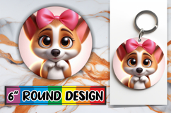 Luminous Ornaments Round Design, 3D Dog Product Image 1
