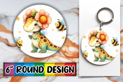 Whimsical Car Coaster Round, Dino Product Image 1