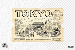 Old Zoo Tickets PNG illustrations Product Image 1