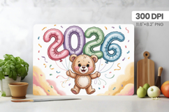 Happy New Year Cutting Board PNG Festive New Year's Eve 2026 Product Image 1