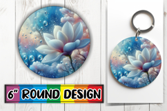 Sublimation Circle Ornaments PNG, 3D Flower Product Image 1