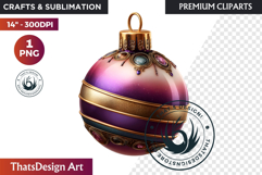 Christmas Baubles Clipart, Festive Holiday Ornaments PNG Product Image 1