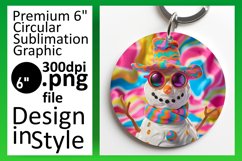 Festive Snowman Sublimation Round Design Winter Fun Product Image 1