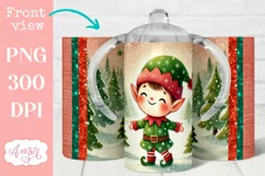 Christmas sippy cup sublimation PNG, Elf 12oz Kids tumbler Product Image 1