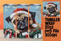 Holiday Peeking Dog Sublimation Winter Tumbler Wrap Art Product Image 1