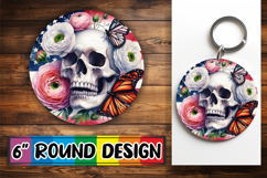 Cheerful Round Design Sublimation, Skull USA Product Image 1