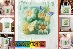 Cheerful Tote Bag Gift Magic PNG, 3D Flowers Product Image 1