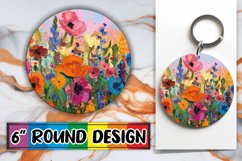 Whimsical Blossom Pattern Keychain &amp; Coaster Compilation Product Image 1