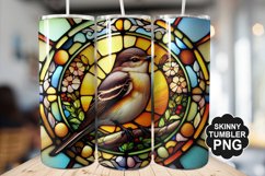 Eastern Phoebe Single Bird Stained Glass - Tumble Design Product Image 1