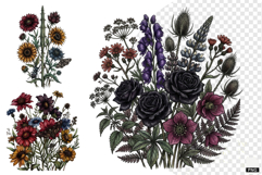 Goth Wildflowers Clipart Product Image 1