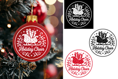 Holiday Cheer Christmas Ornament Ball, Christmas Svg Png Product Image 1