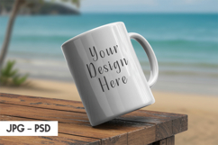 Wood Deck Mug Mockup PSD Product Image 1