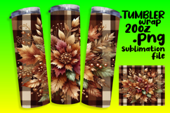 LUXURIOUS 20oz PNG Tumbler Template , Autumn Flower Product Image 1