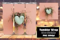 VIVID 20oz Sublimation Tumbler Template , 3D Heart Product Image 1