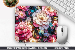 Flowers Mouse Pad Sublimation, Summer Mouse Pad PNG Product Image 1