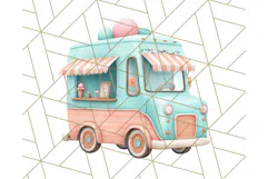 Coral and Aqua Summer Clipart PNG Pastel Tropical Icons Product Image 3