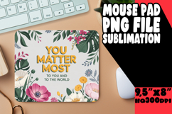 CHEERFUL desk mat Fun Sublimation, Flower Quote Product Image 1