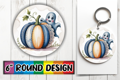 Bright Circle Keychain Design, Pumpkin Watercolor Product Image 1