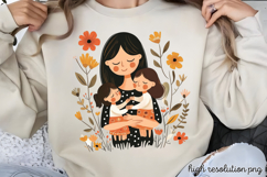 Mothers Day Folk Art Sublimation PNG Product Image 1