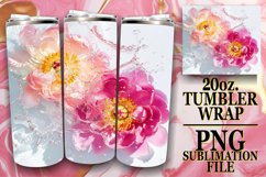 Serene Bloom: Floral Water Tumbler Design - 20oz Product Image 1