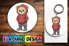 Radiant Car Coaster Circle PNG, Teddy Bear Product Image 1