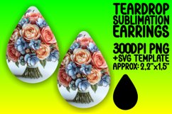 Whimsical 3D Floral Teardrop Earrings: Sublimation Joyful De Product Image 1