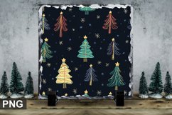 Christmas Tree Square Sublimation Slate Design Product Image 1