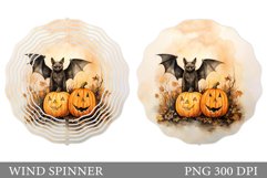 Bat Pumpkin Spinner Design. Halloween Spinner Sublimation Product Image 1