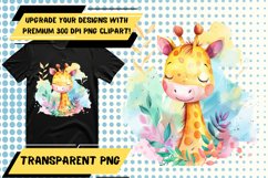 Colorful Watercolor Animal Sublimation Illustration - Happy Product Image 1